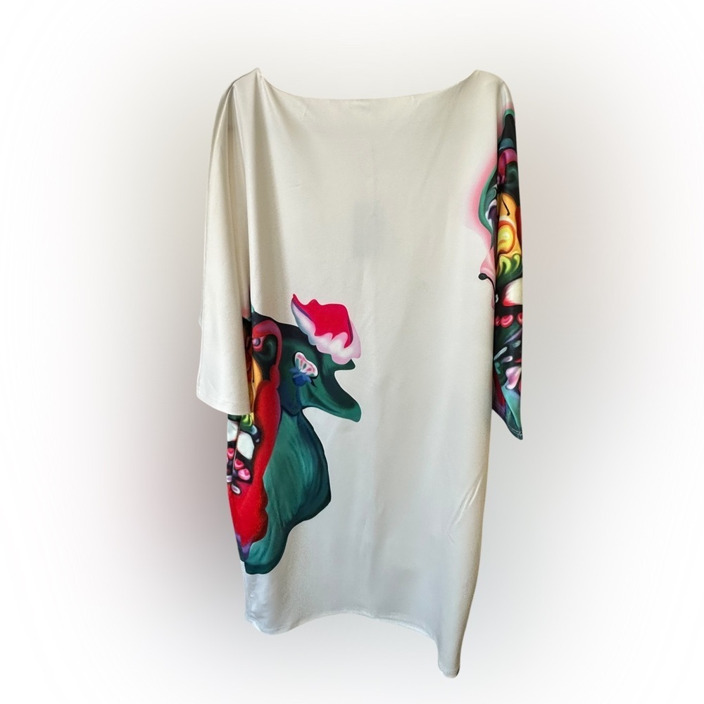 Koan daily Chic Cream Dress with Colorful Patterns size XL
